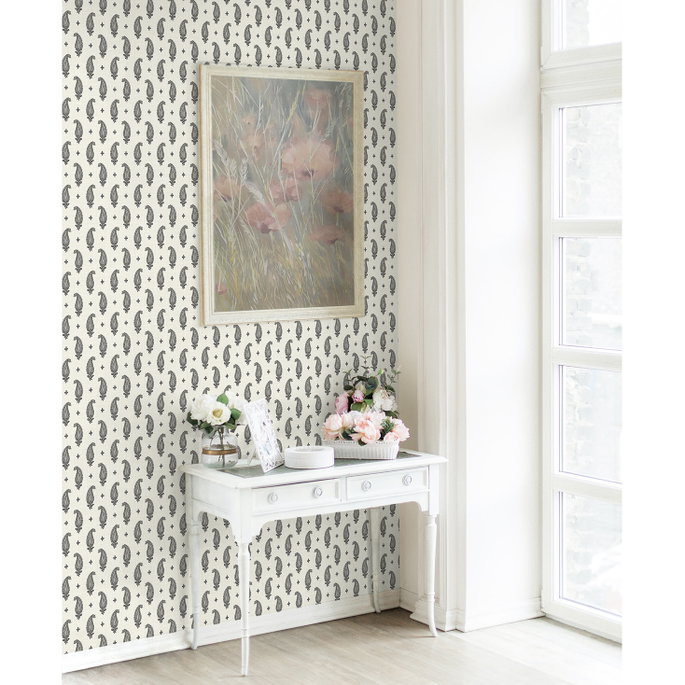 Seabrook Designs Maia Paisley Poppy Seed Wallpaper image 2 of 3