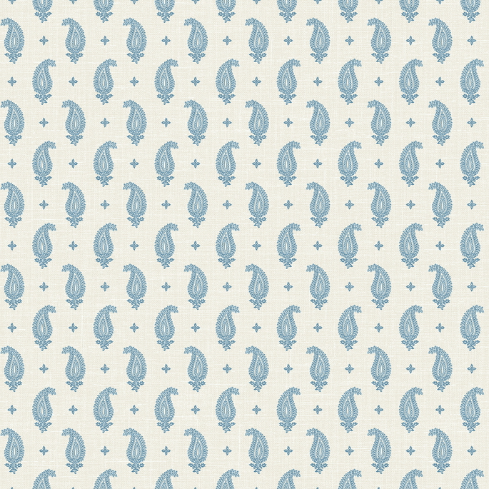 Seabrook Designs Maia Paisley Bleu Bisque Wallpaper image 1 of 3