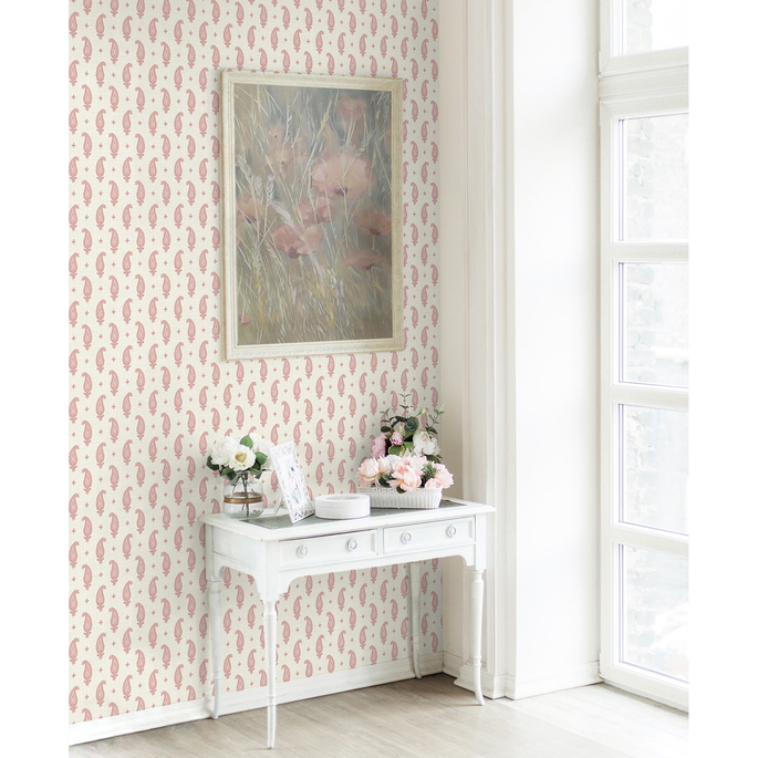 Seabrook Designs Maia Paisley Rustic Rouge Wallpaper image 2 of 3