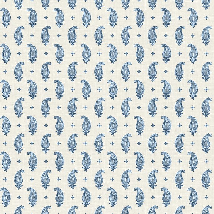 Seabrook Designs Maia Paisley French Blue Wallpaper image 1 of 3