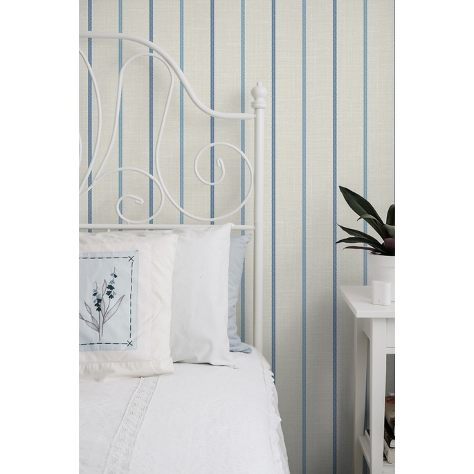 Seabrook Designs Andree Stripe French Blue &amp; Denim Wash Wallpaper image 3 of 3