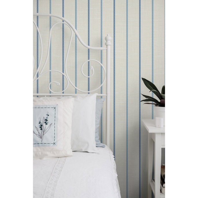 Seabrook Designs Andree Stripe French Blue &amp; Denim Wash Wallpaper image 3 of 3