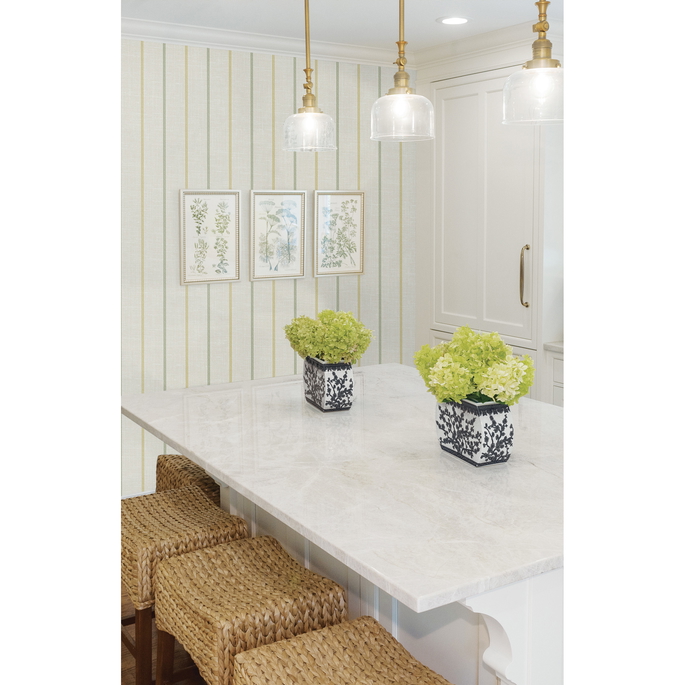 Seabrook Designs Andree Stripe Dandelion &amp; Pomme Wallpaper image 2 of 3