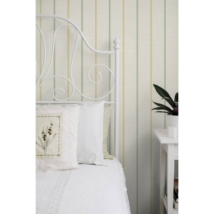 Seabrook Designs Andree Stripe Dandelion &amp; Pomme Wallpaper image 3 of 3