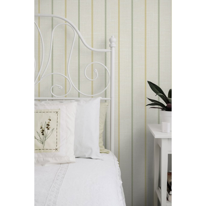 Seabrook Designs Andree Stripe Dandelion &amp; Pomme Wallpaper image 3 of 3