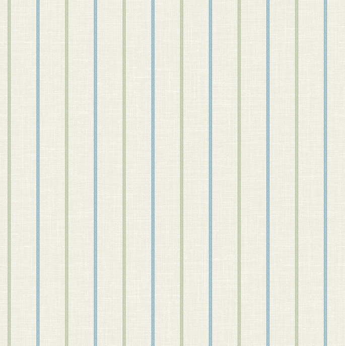 Seabrook Designs Andree Stripe French Blue &amp; Pomme Wallpaper image 1 of 3