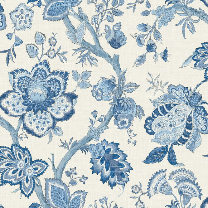 Seabrook Designs Bernadette Linen French Blue Fabric