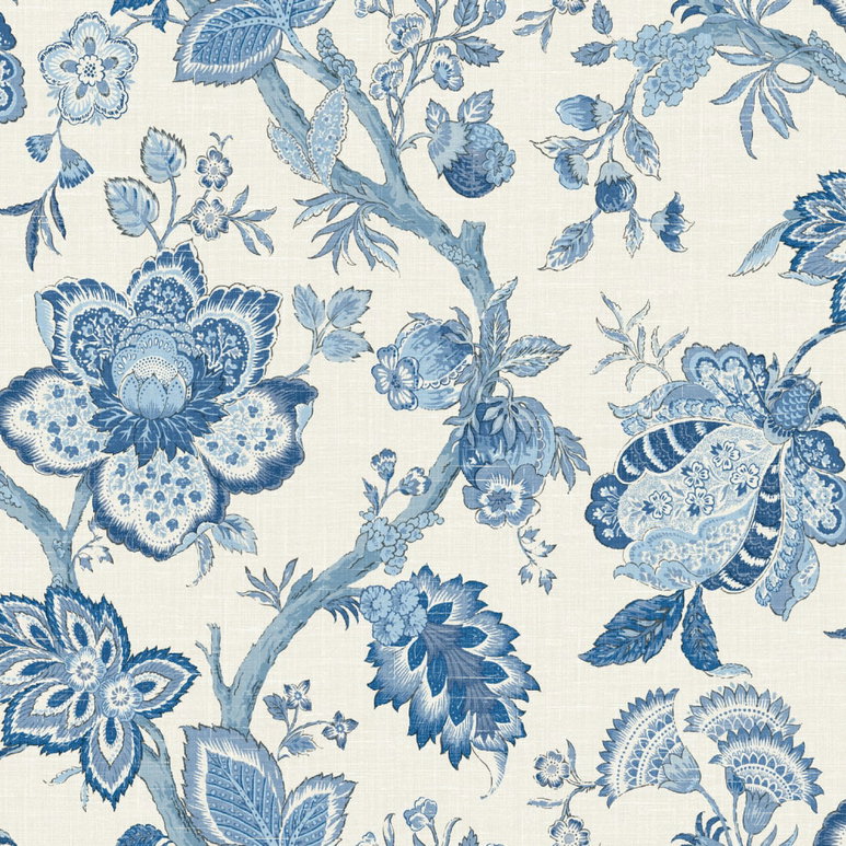 Seabrook Designs Bernadette Linen French Blue Fabric