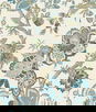 Seabrook Designs Bernadette Linen Hickory Smoke & Blue Bell Fabric