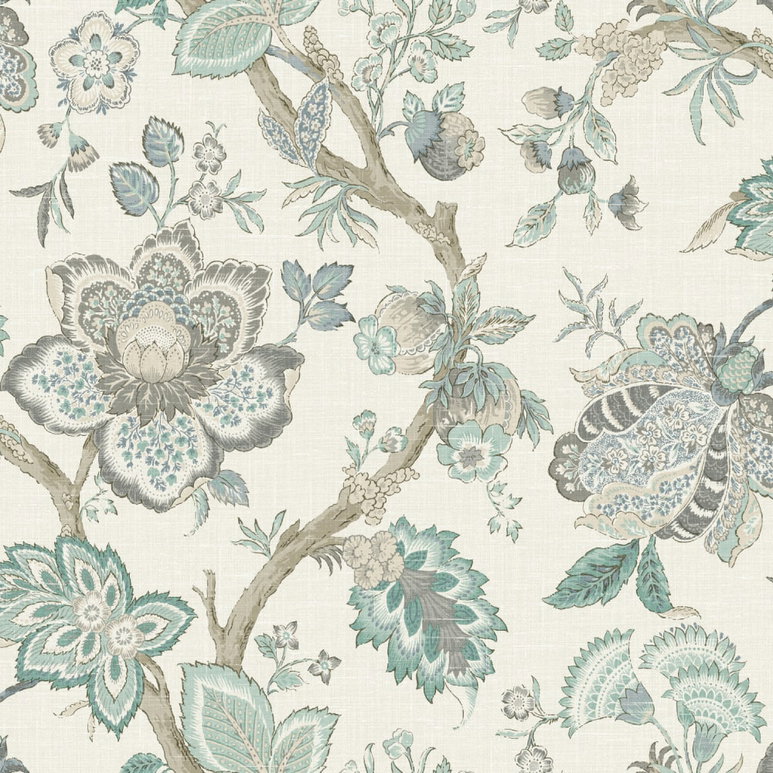 Seabrook Designs Bernadette Linen Summer Sky &amp; French Blue Fabric