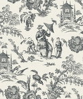 Seabrook Designs Chinoiserie Linen Poppy Seed Fabric