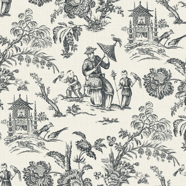 Seabrook Designs Chinoiserie Linen Poppy Seed Fabric