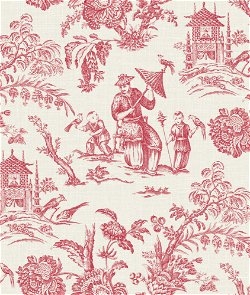 Seabrook Designs Chinoiserie Linen Antique Ruby