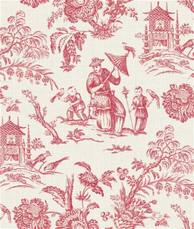 Seabrook Designs Chinoiserie Linen Antique Ruby Fabric