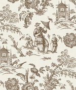 Seabrook Designs Chinoiserie Linen Hickory Smoke