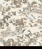 Seabrook Designs Chinoiserie Linen Hickory Smoke Fabric