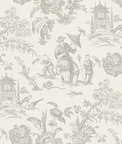 Seabrook Designs Chinoiserie Linen French Grey Fabric