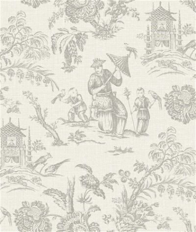 Seabrook Designs Chinoiserie Linen French Grey Fabric
