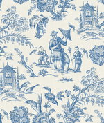 Seabrook Designs Chinoiserie Linen Denim Wash