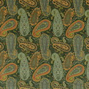 Mulberry Peregrine Paisley Velvet Emerald Fabric