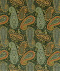 Mulberry Peregrine Paisley Velvet Emerald Fabric