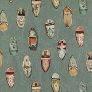 Mulberry Babouches Teal Fabric
