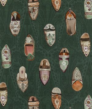 Mulberry Babouches Emerald Fabric