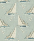 Mulberry Round The Island Blue Fabric
