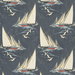 Mulberry Round The Island Indigo Fabric