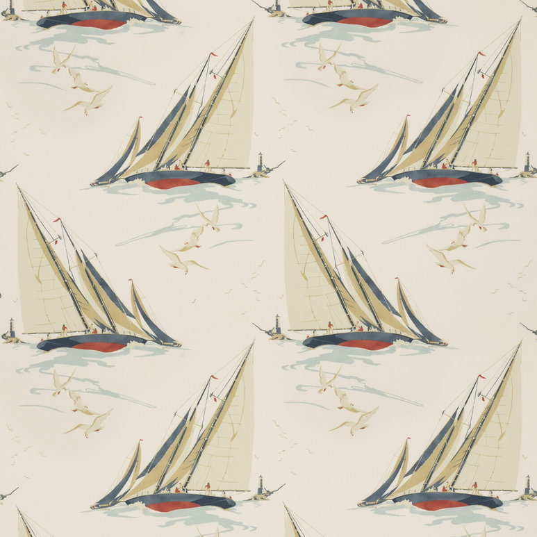 Mulberry Round The Island Red/Blue Fabric
