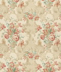 Mulberry Floral Rococo Lovat/Red Fabric