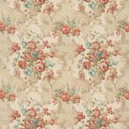 Mulberry Floral Rococo Red/Green Fabric