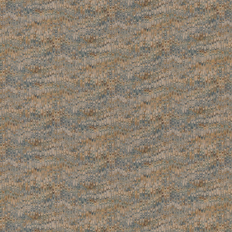 Mulberry End Paper Blue/Sand Fabric