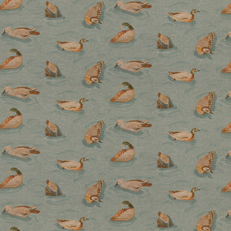Mulberry Duck Pond Teal Fabric
