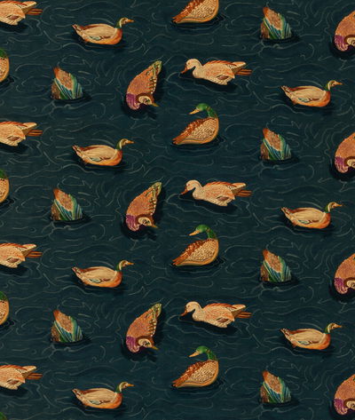 Mulberry Duck Pond Velvet Indigo Fabric