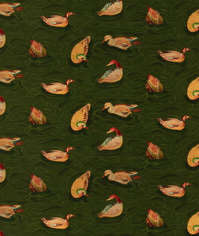 Mulberry Duck Pond Velvet Emerald Fabric