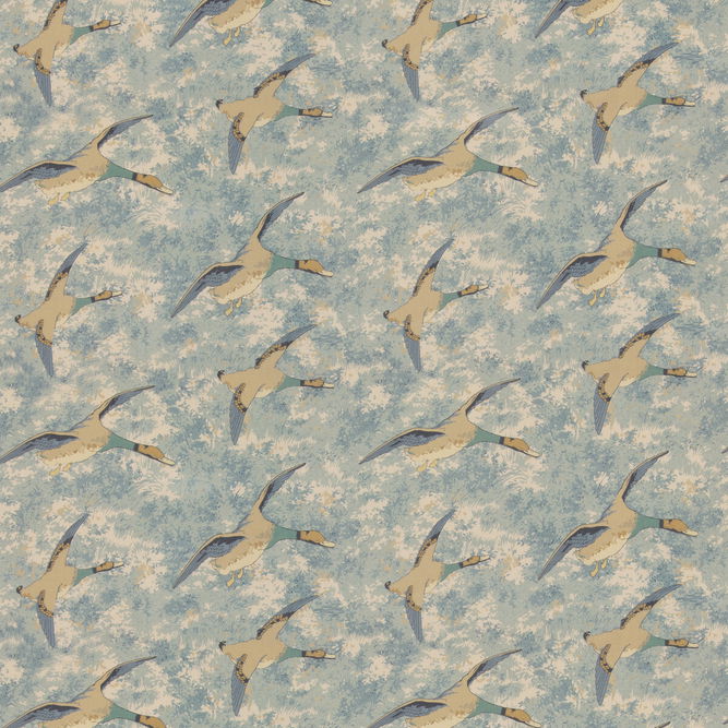 Mulberry Forest Ducks Blue Fabric