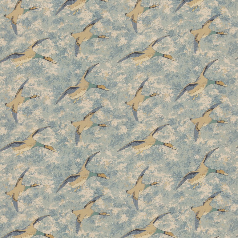 Mulberry Forest Ducks Blue Fabric