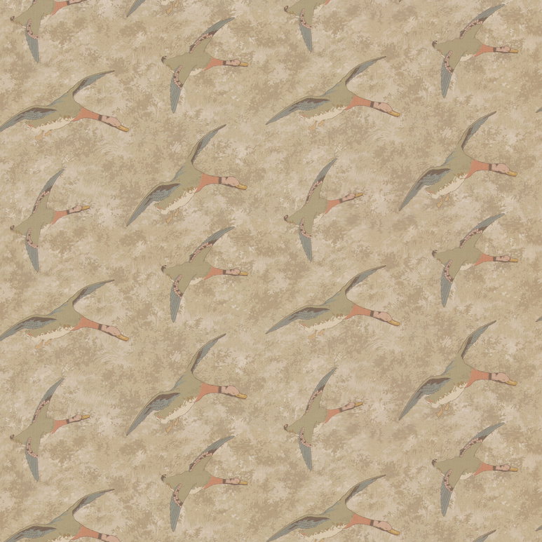 Mulberry Forest Ducks Parchment Fabric