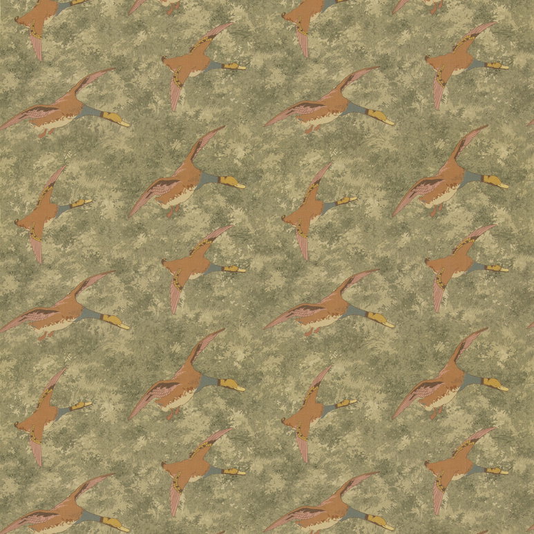 Mulberry Forest Ducks Lovat Fabric