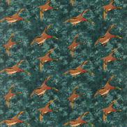 Mulberry Forest Ducks Velvet Teal Fabric