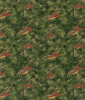 Mulberry Forest Ducks Velvet Emerald Fabric