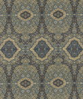 Mulberry Woodland Paisley Indigo Fabric