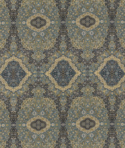Mulberry Woodland Paisley Indigo Fabric