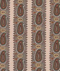Mulberry Paisley Stripe Indigo/Red Fabric