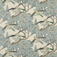 Mulberry Flying Ducks Blue Fabric
