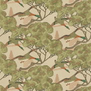Mulberry Flying Ducks Plaster Fabric