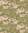 Mulberry Flying Ducks Plaster Fabric