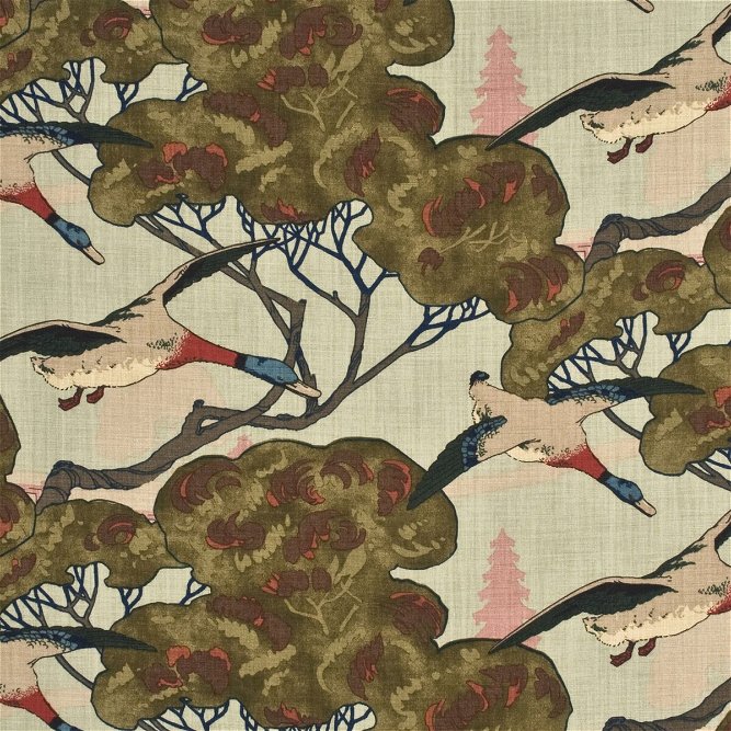 Mulberry Flying Ducks Sky Fabric