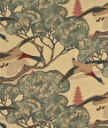 Mulberry Flying Ducks Camel/Grey Fabric
